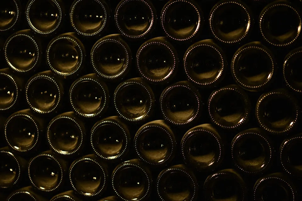 Bottles resting in the cellar
