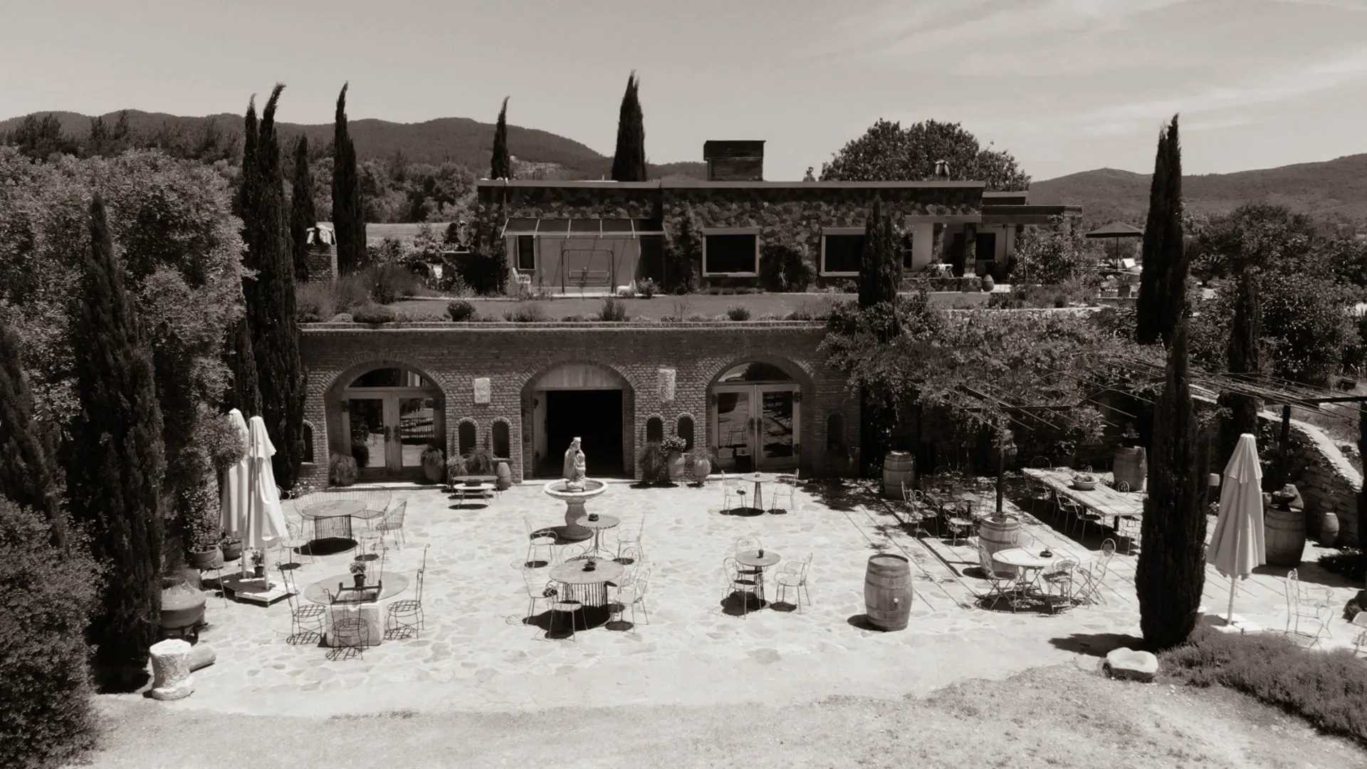 The courtyard of the main house