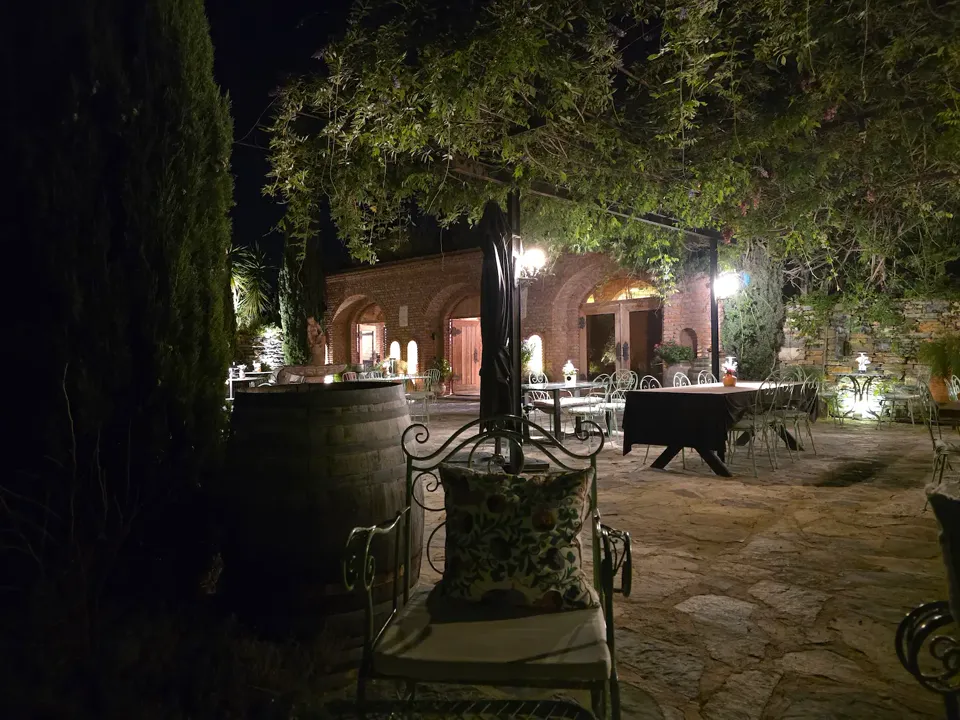 The courtyard at night