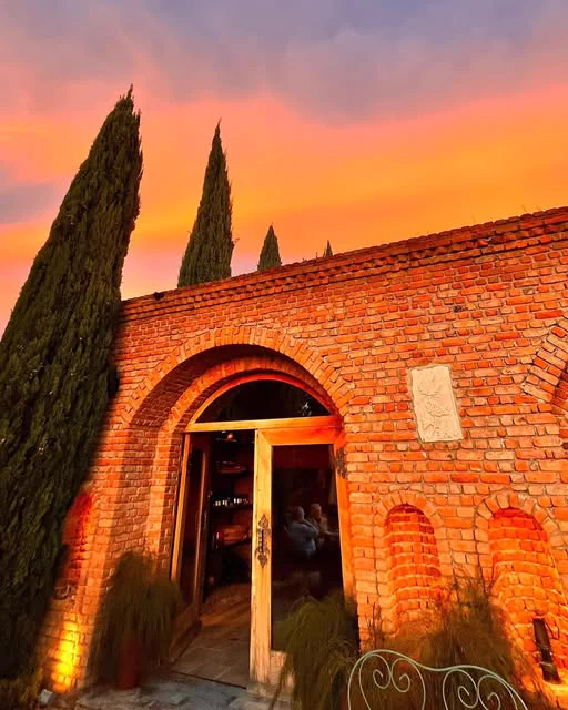 The cellar door at sunset